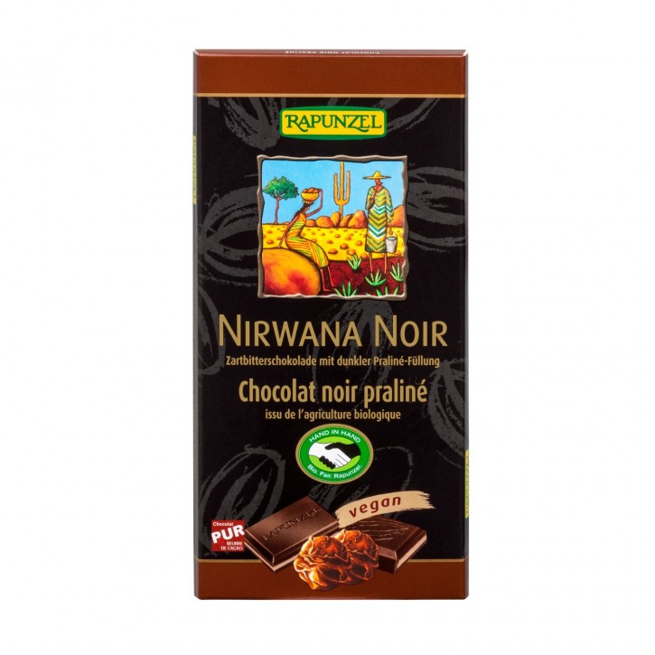 Rapunzel NIRWANA NOIR Zartbitterschokolade mit dunkler Praliné-Füllung, BIO, 100g MHD 10.21!!!