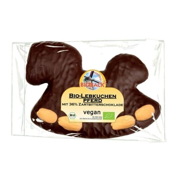 rosmarin BIOBACK LEBKUCHENPFERD mit Zartbitter-Schokolade (36%), BIO, 76g